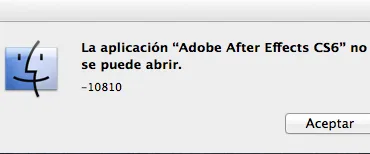 Error 10810 - Adobe After Effects CS6 - CC