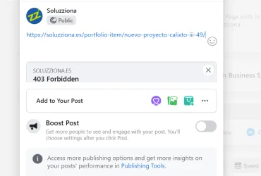 error 403 forbidden publicando facebook
