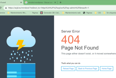 Error 404 admin wordpress url