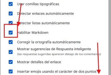 habilitar markdown