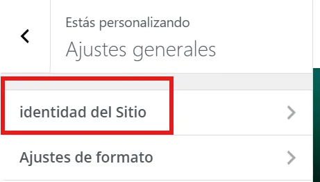 identidad del sitio wordpress